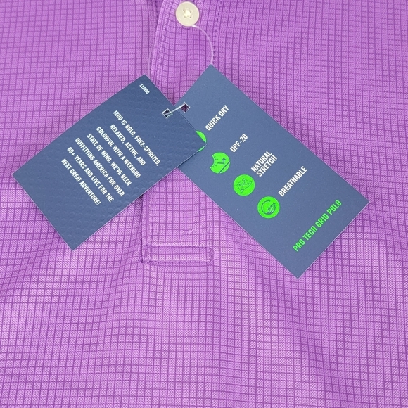 IZOD NEW Golf Pro Tech Grid Polo Shirt Mens XL Purple Short Sleeve Quick Dry - Picture 7 of 15